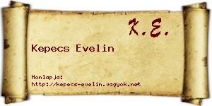 Kepecs Evelin névjegykártya